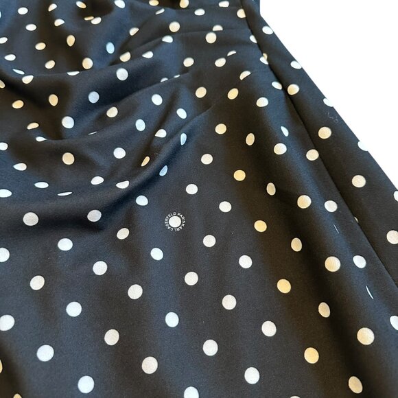 Karl Lagerfeld Black White Polka Dot Dress Short Puff Sleeve Shift Size 10 NWT - Picture 5 of 13